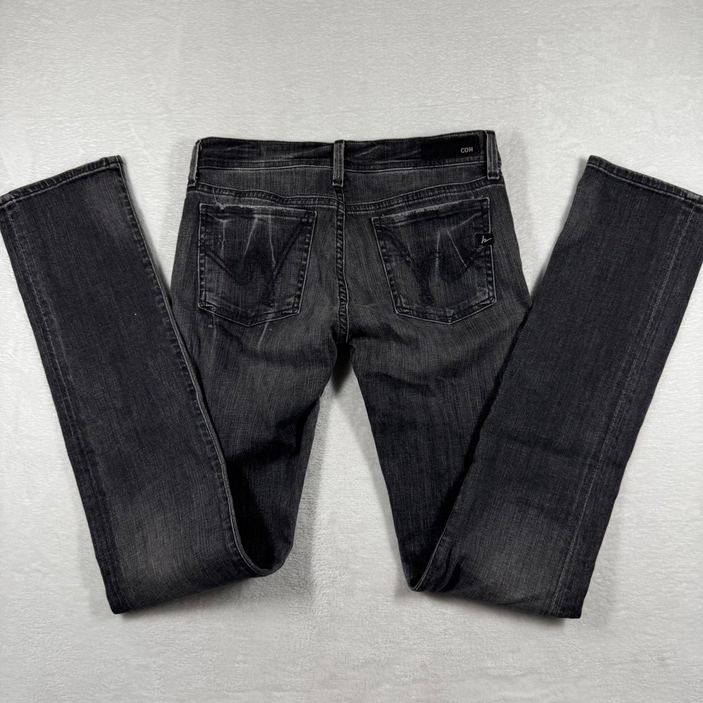 Citizens of Humanity Womens Low Waist Straight Leg Jeans Faded Black Denim 27
